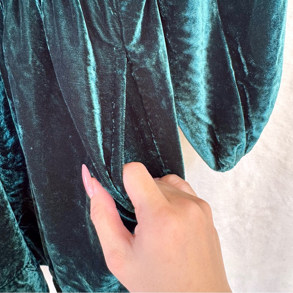 NWOT Free People Farrier Velvet Mini Dress in Pine Green - Picture 10 of 12